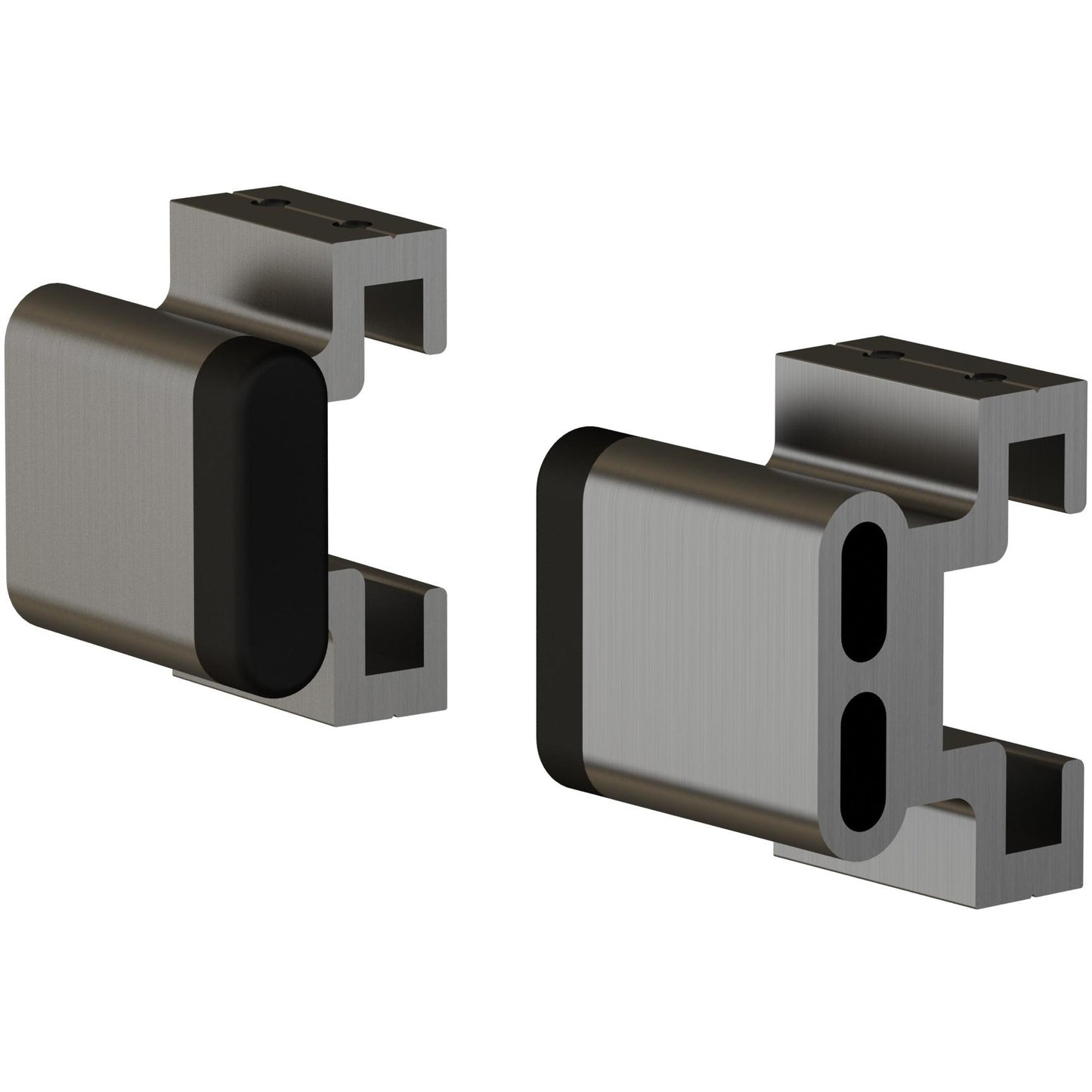 Stone Harbor Hardware Flat Track Stop Set for Sliding Doors, Satin Stainless Steel