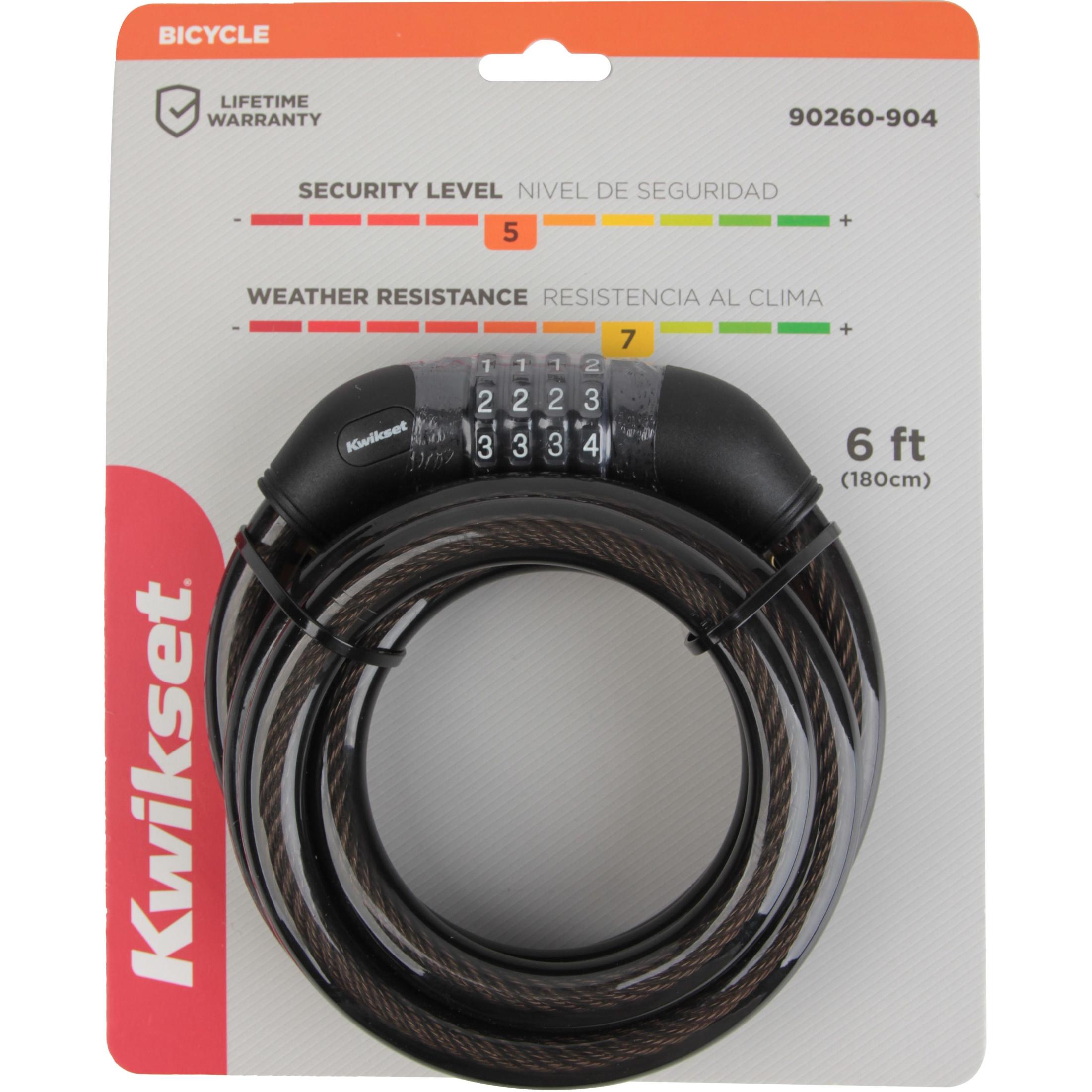 Kwikset 6' x 5/8" Combination Bicycle Cable Lock