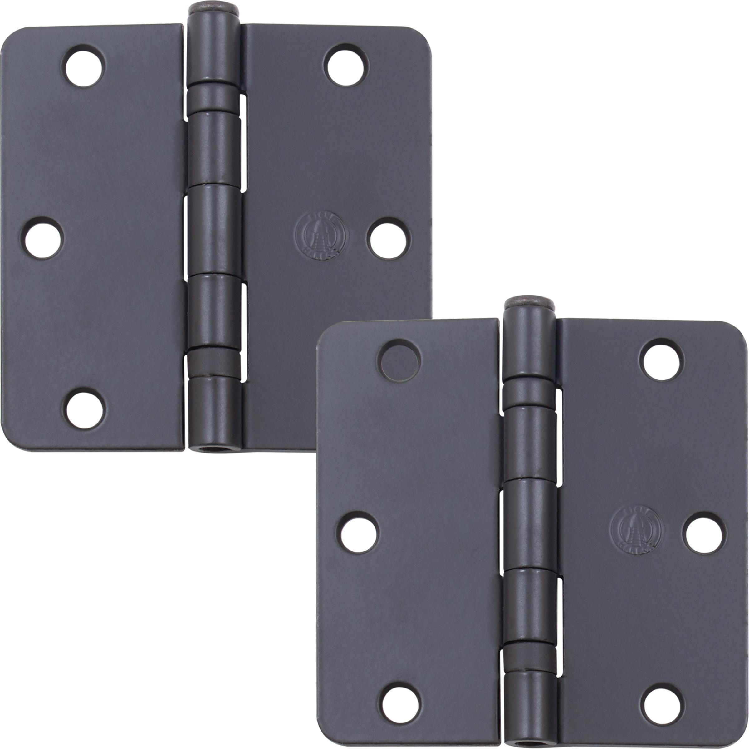 Stone Harbor Hardware 3-1/2" Ball-Bearing Door Hinges, 1/4" Radius Corner, Matte Black, 2-Pack