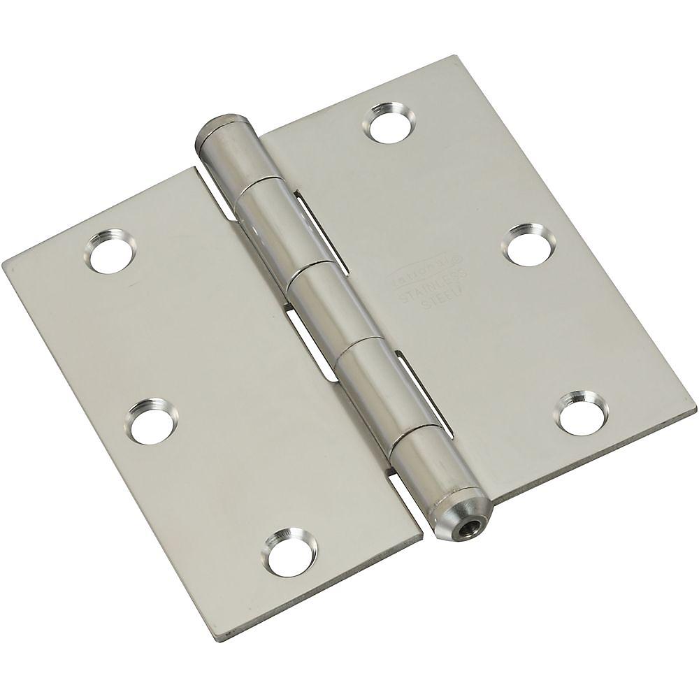 V514 3-1/2" SQR Standard Hinge 1/pk - Stainless