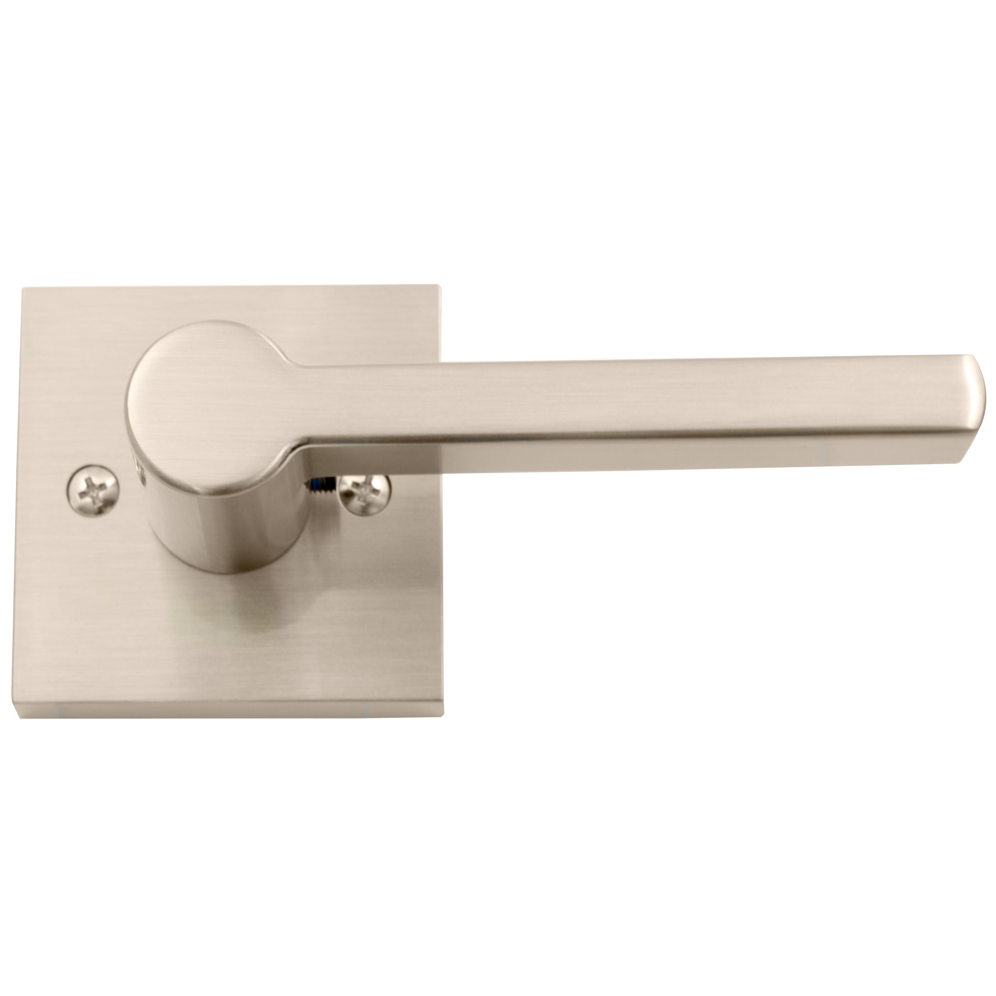 Stone Harbor Hardware Vienna Door Lever with Square Rosette, Dummy (Non-Turning) Latch, Satin Nickel