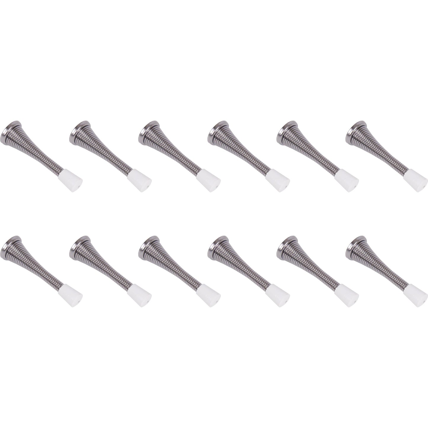 Stone Harbor Hardware Heavy-Duty Spring Door Stop, 3 Inches, 12-Pack, Polished Chrome