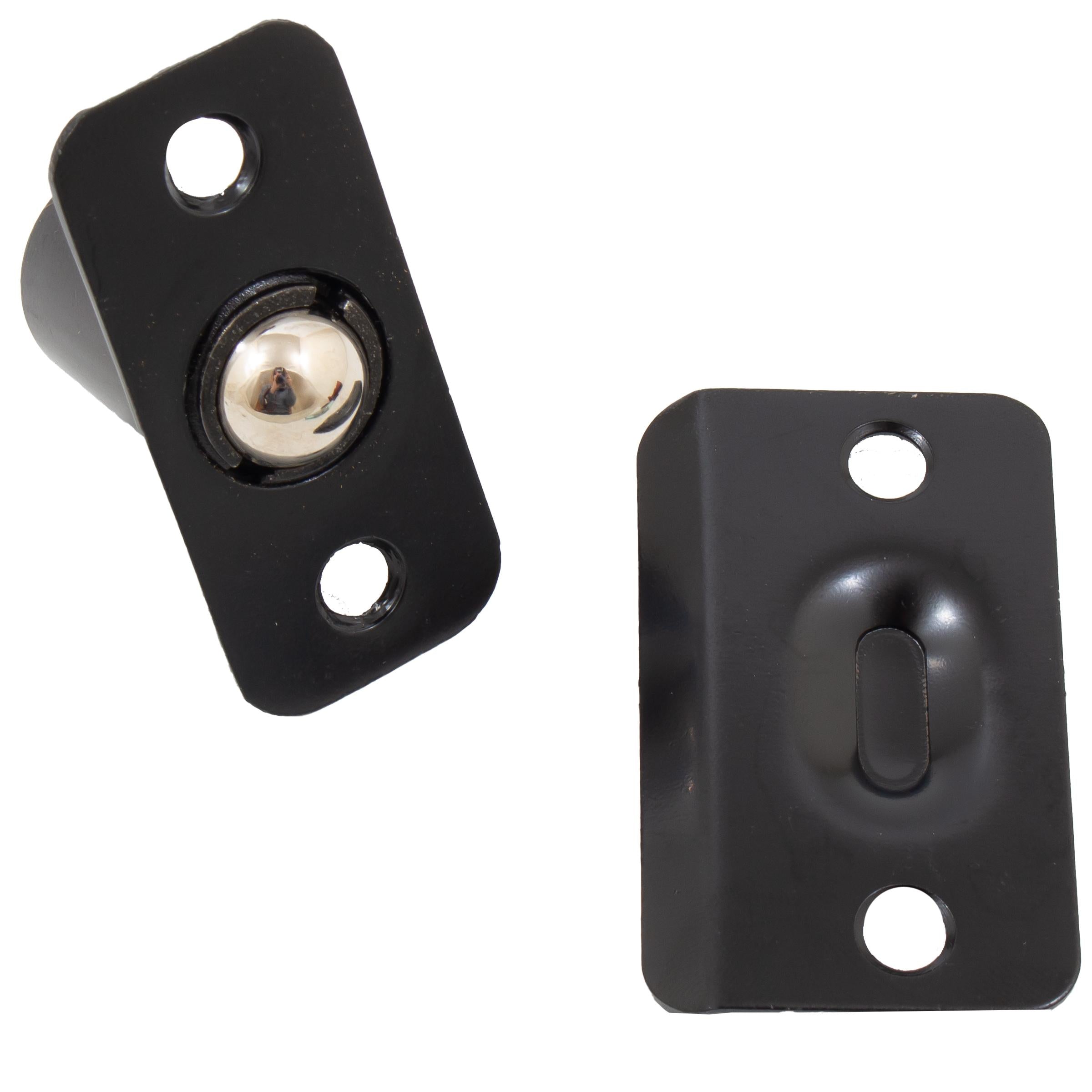 Stone Harbor Hardware Round Corner Single Adjust Ball Catch, Matte Black