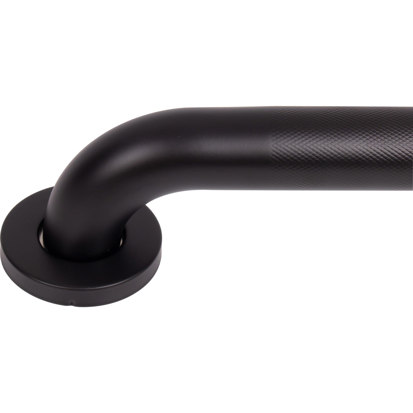 Stone Harbor Hardware Knurled Grab Bar, 12 Inches, 1-1/2" Diameter, 1-1/2" Wall Clearance, Concealed Screws, Matte Black
