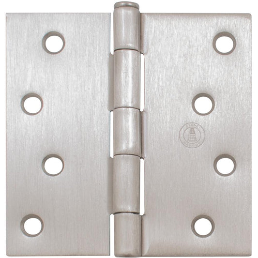 Stone Harbor Hardware Standard Hinge, 4 Inches, Square Corner, Bulk Pack (100 Each), Satin Nickel