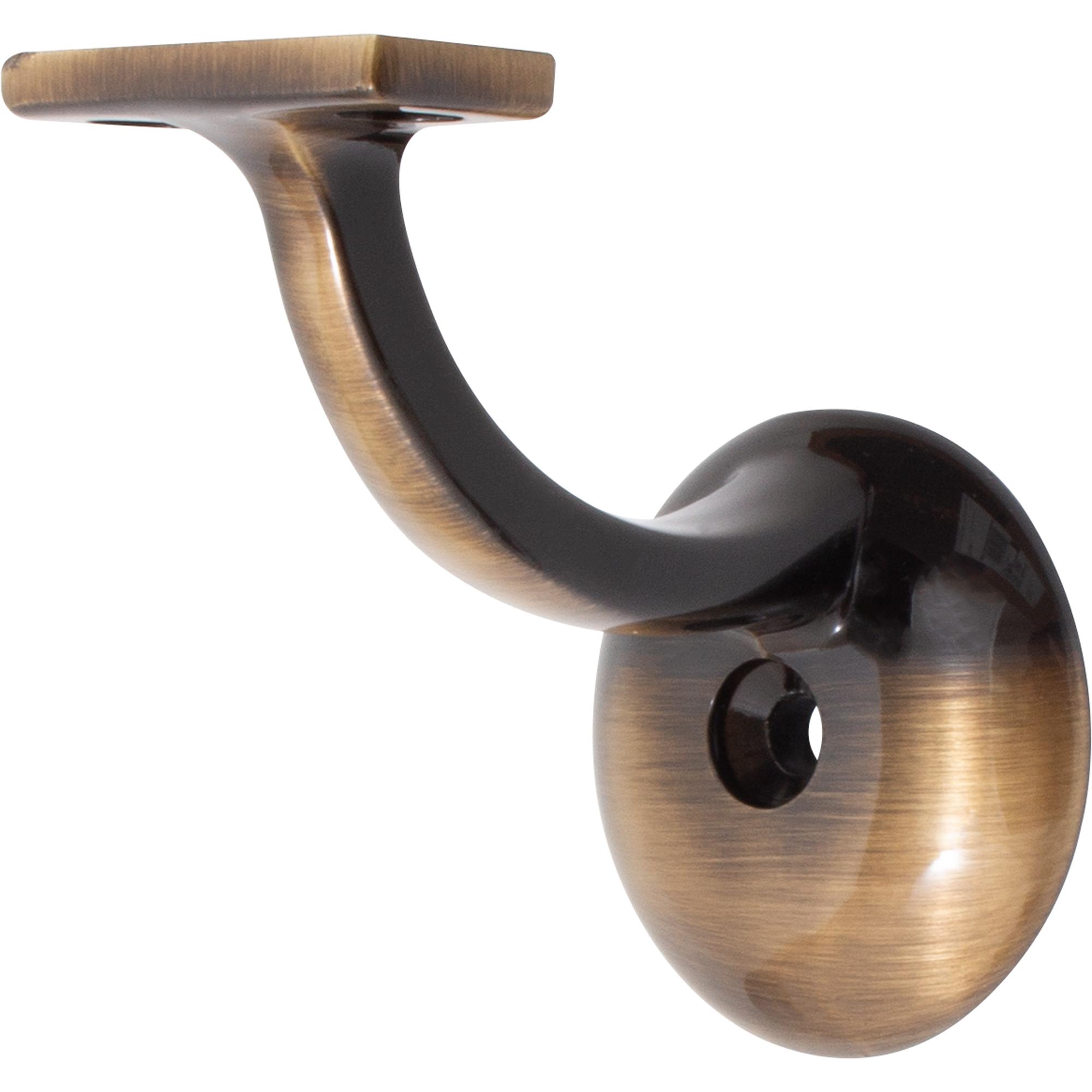 Stone Harbor Hardware Heavy-Duty Round Handrail Bracket, Antique Brass