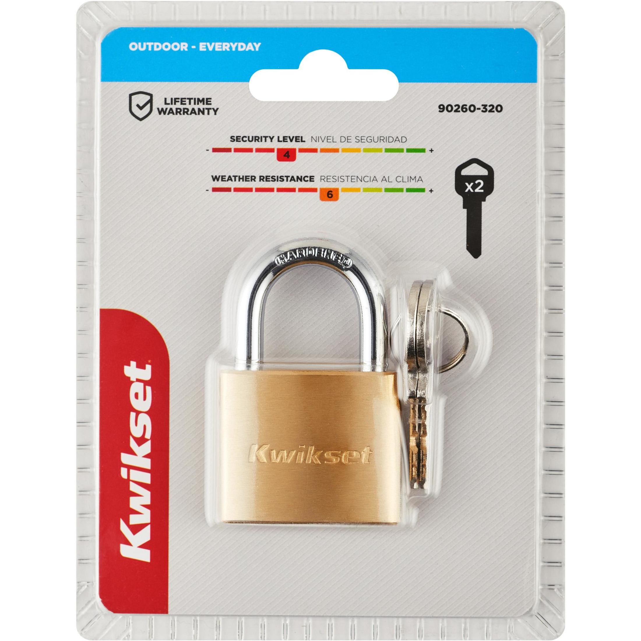 Kwikset 1-9/16" Brass Padlock with 7/8" Shackle