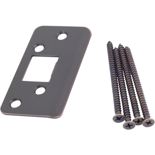 Stone Harbor Hardware Jamb Saver Strike Plate, 1-7/8" x 3-5/8", 2-1/4" Center-to-Center, Vintage Bronze