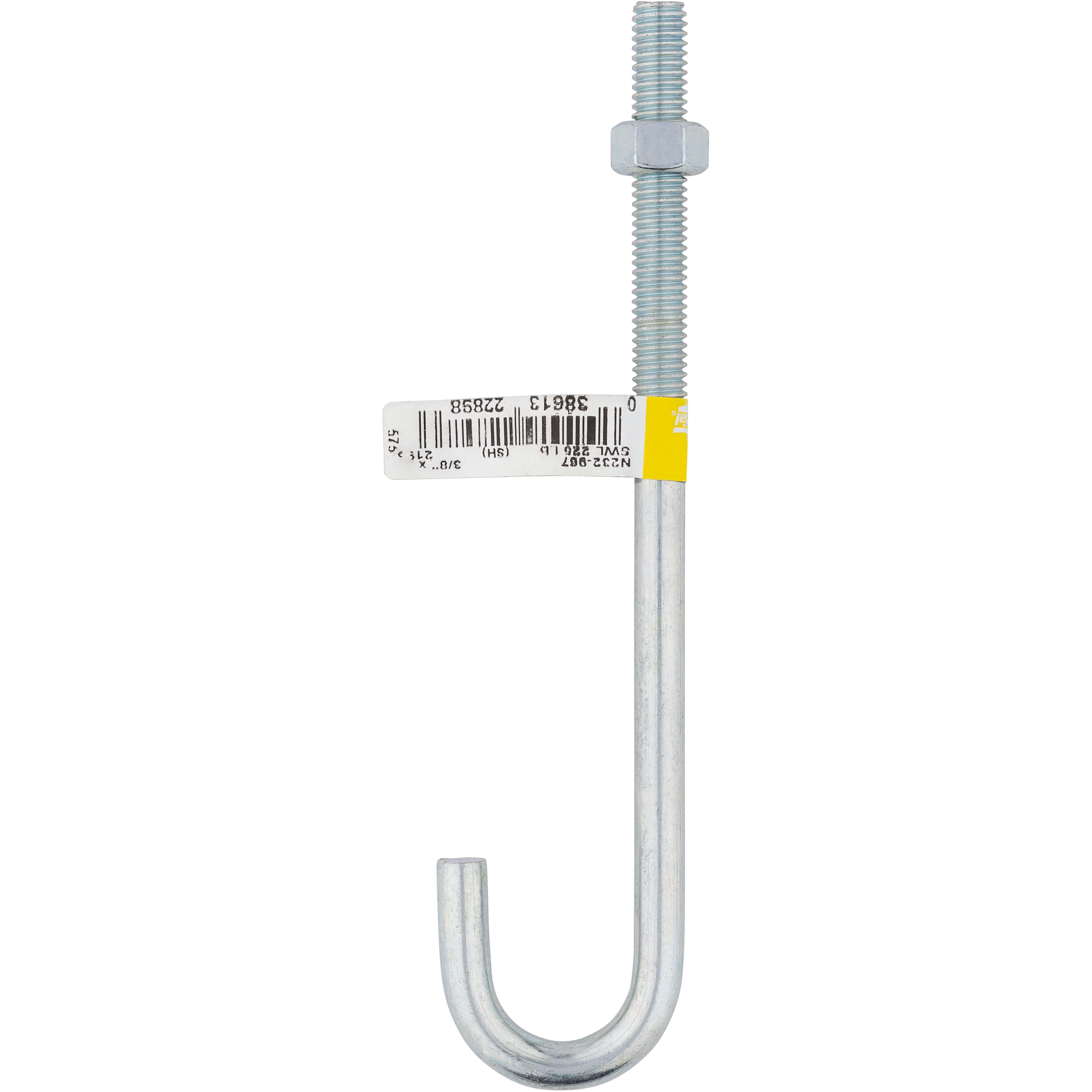 National Hardware - 2195BC 3/8” x 7” J-Bolt - Zinc Plated