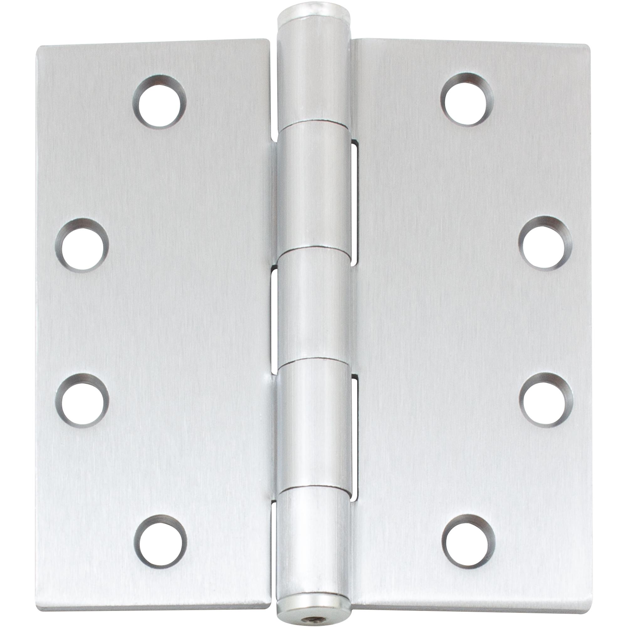 Stone Harbor Hardware Commercial Grade Plain Bearing Hinge, 4-1/2 Inches, Square Corner, .134 Gauge, Satin Chrome