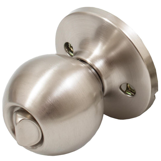 Stone Harbor Hardware Ball Door Knob, Privacy (Bed/Bath) Latch, Satin Nickel