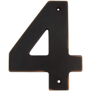 Stone Harbor Hardware Contemporary House Number, #4, 5 Inches, Vintage Bronze