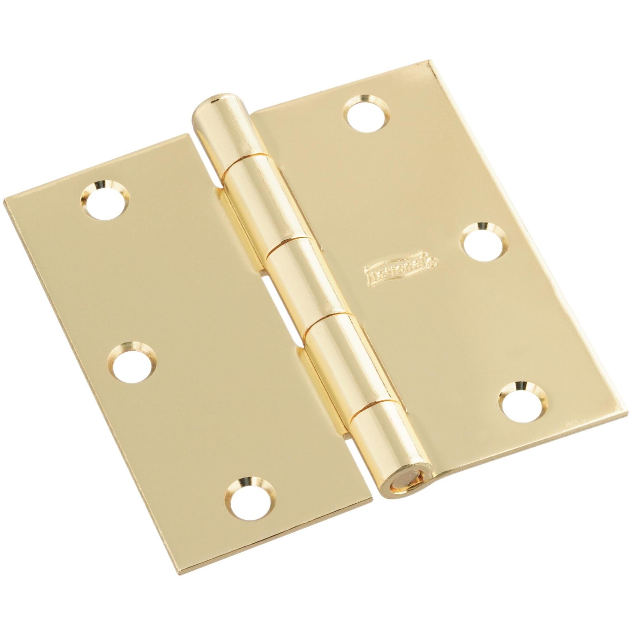 National Hardware - N830-320 V512 3-1/2" SQR Hinge, 3 pack  - Brass Tone