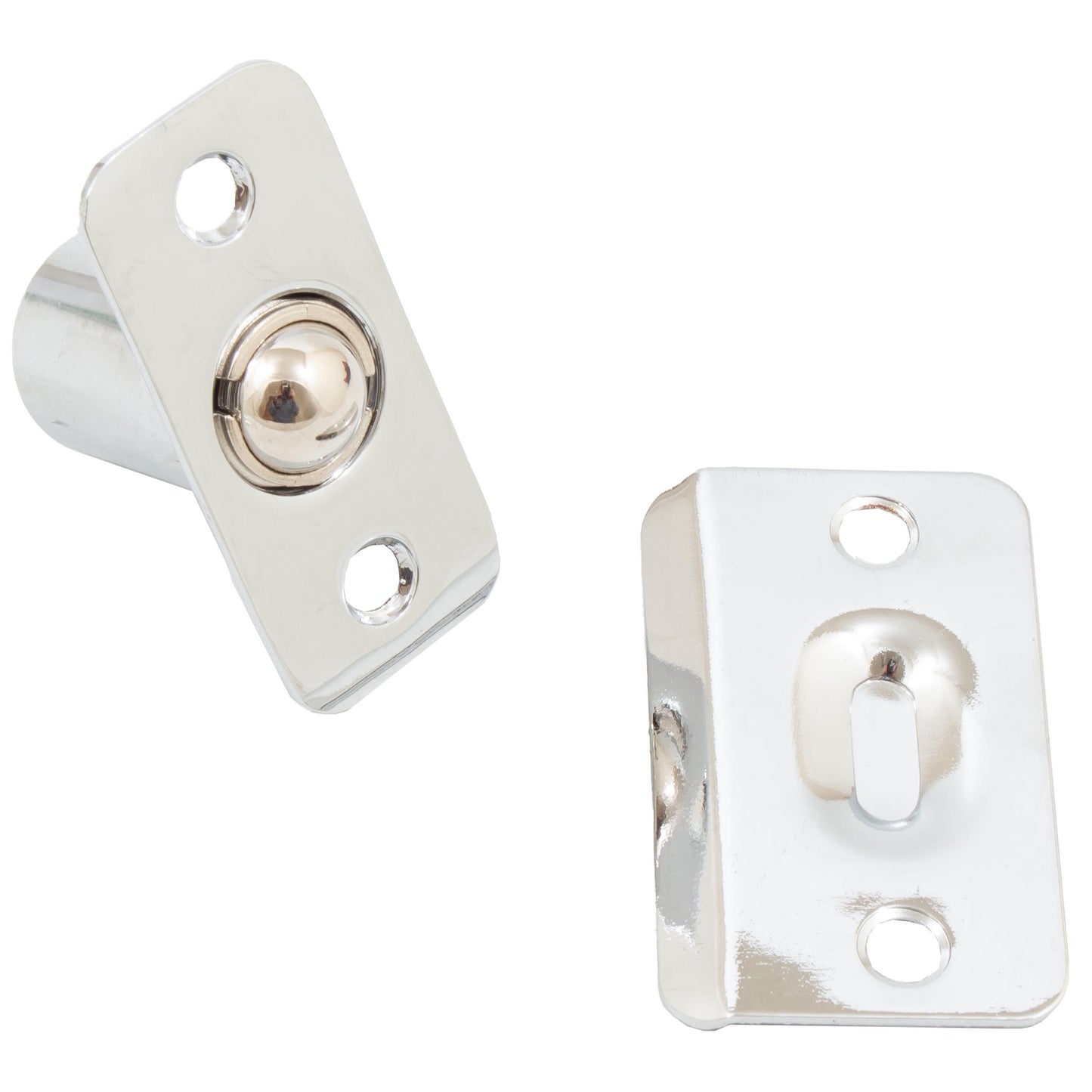 Stone Harbor Hardware Round Corner Single Adjust Ball Catch, Polished Chrome