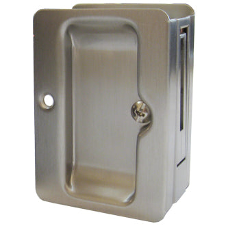 Stone Harbor Hardware Tall Square Pocket Door Lock, Passage (Hall/Closet) Latch, Satin Nickel
