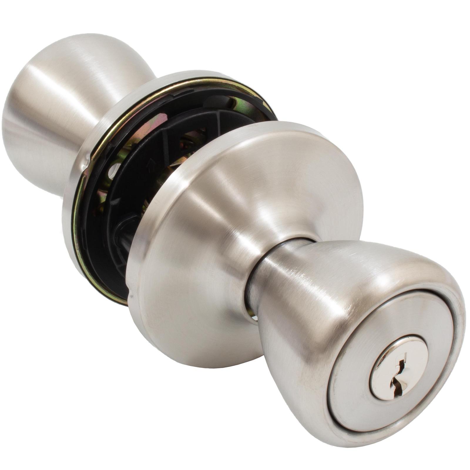 Stone Harbor Hardware Pre-Keyed Entry Work Lock, Entry Latch, SC Keyway, #89798 Key, Satin Stainless Steel