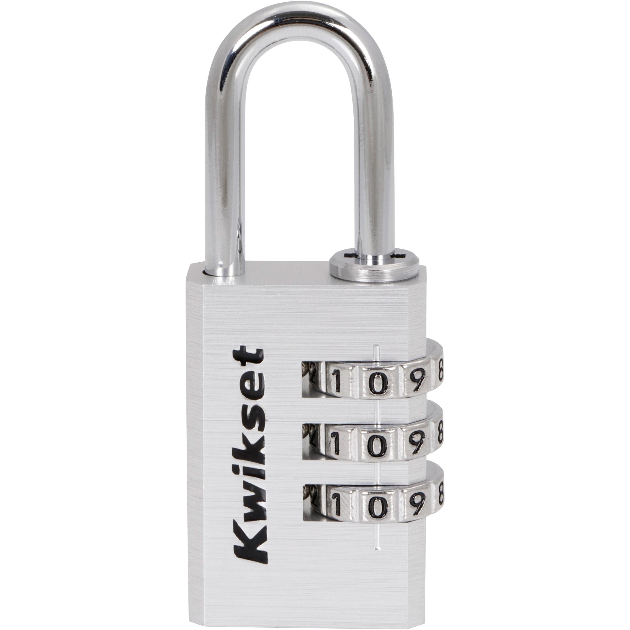 Kwikset 1-1/8" Aluminum Combination Padlock with 1" Shackle, Silver