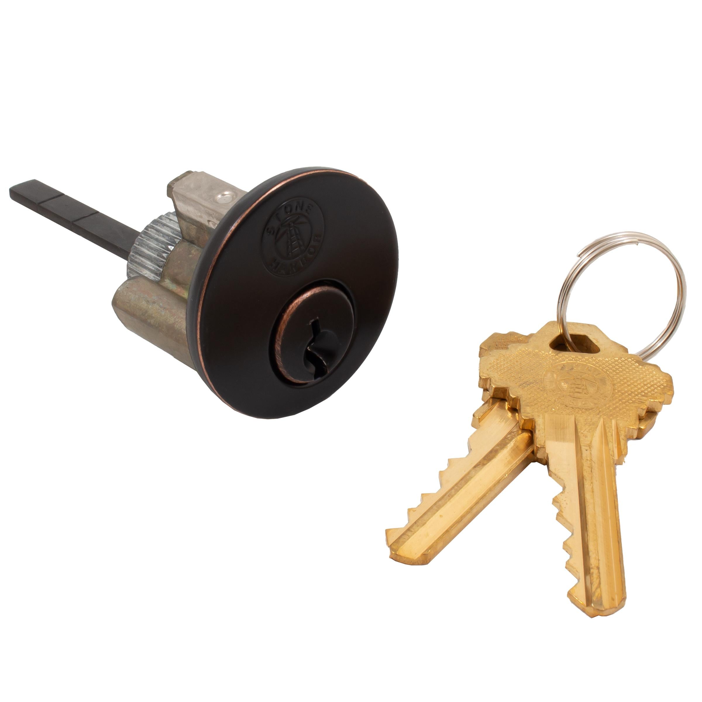 Stone Harbor Hardware Cylinder Assembly for Traditional Deadbolts & Handlesets, SC Keyway, Vintage Bronze