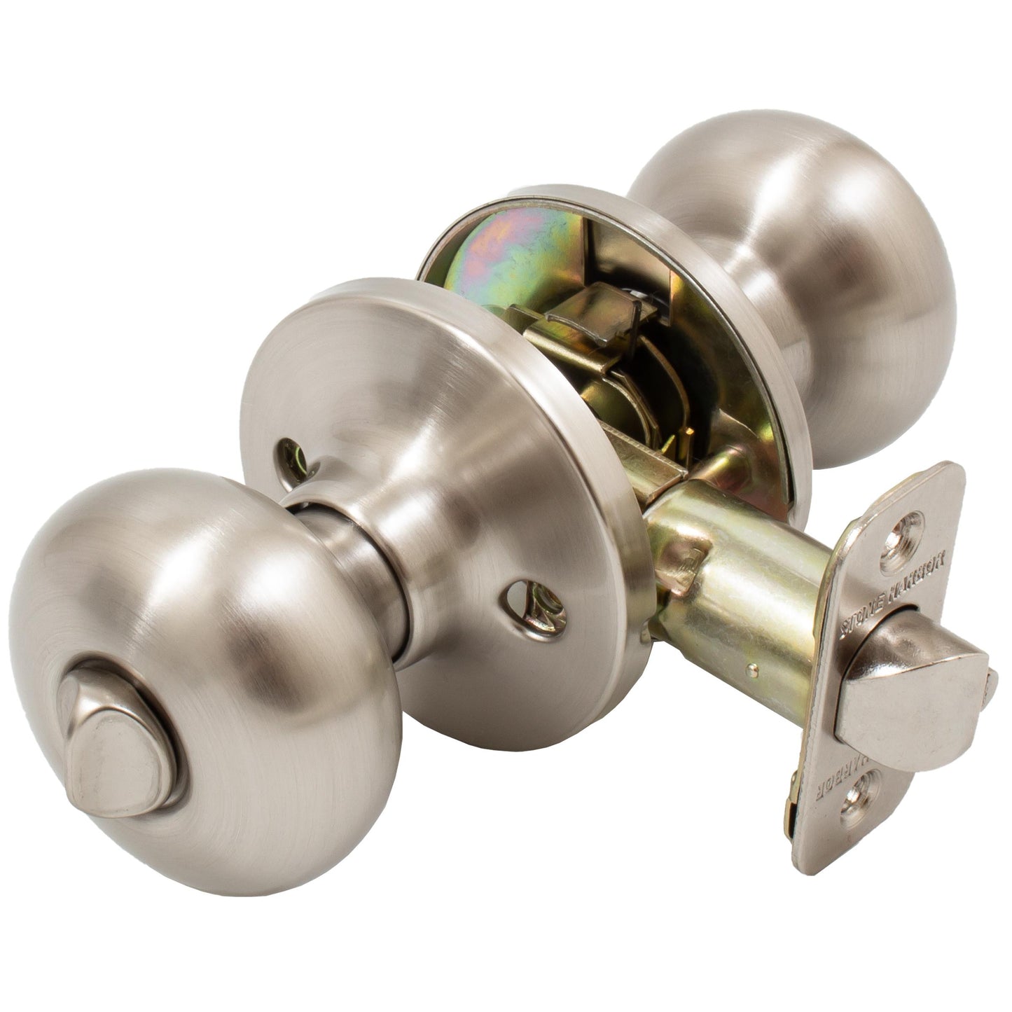 Stone Harbor Hardware Highland Door Knob, Entry Latch, WR5 Keyway, Satin Nickel
