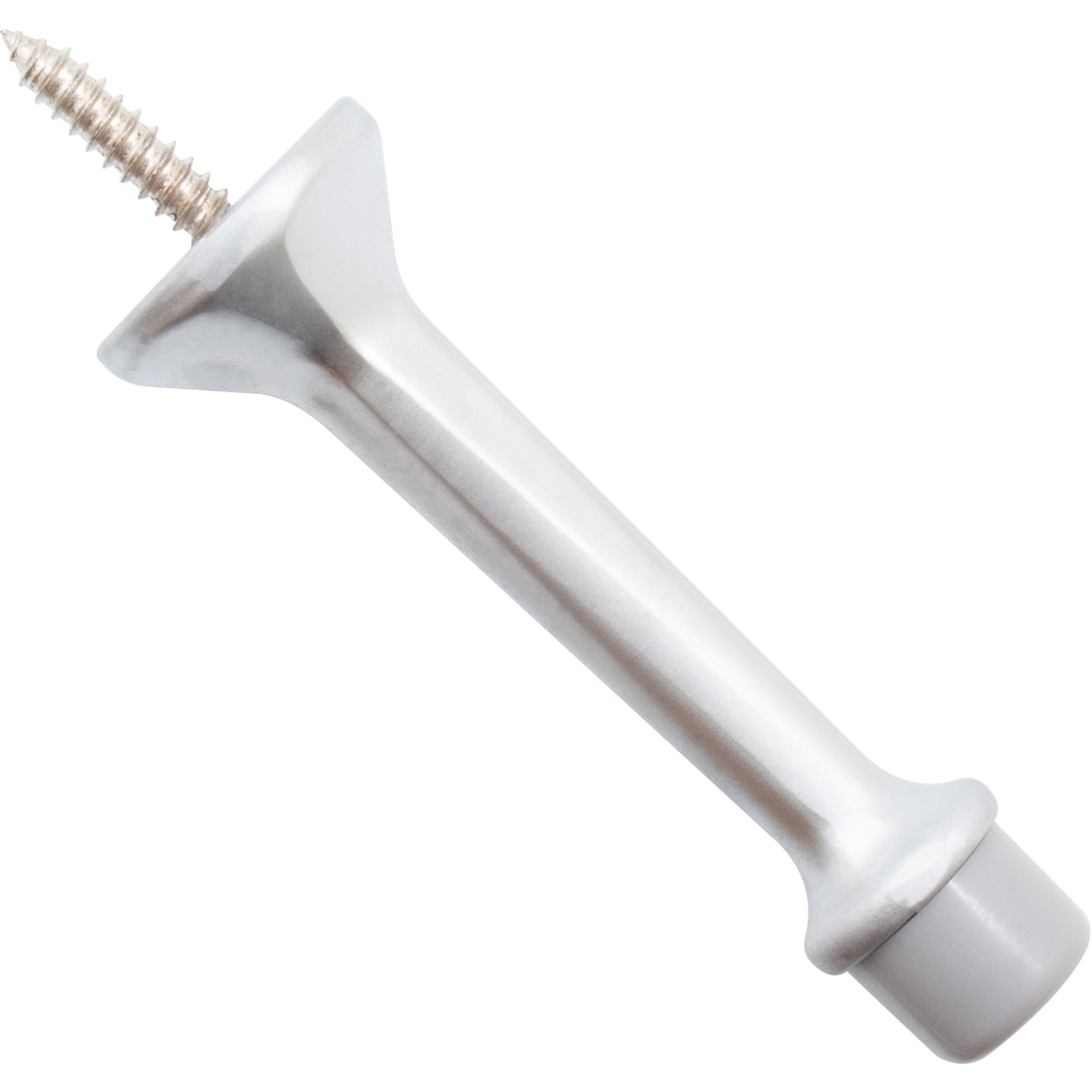 Stone Harbor Hardware Heavy-Duty Solid Door Stop, 3 Inches, Satin Chrome