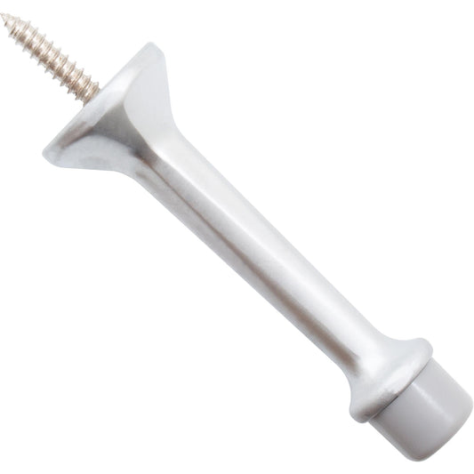 Stone Harbor Hardware Heavy-Duty Solid Door Stop, 3 Inches, Satin Chrome