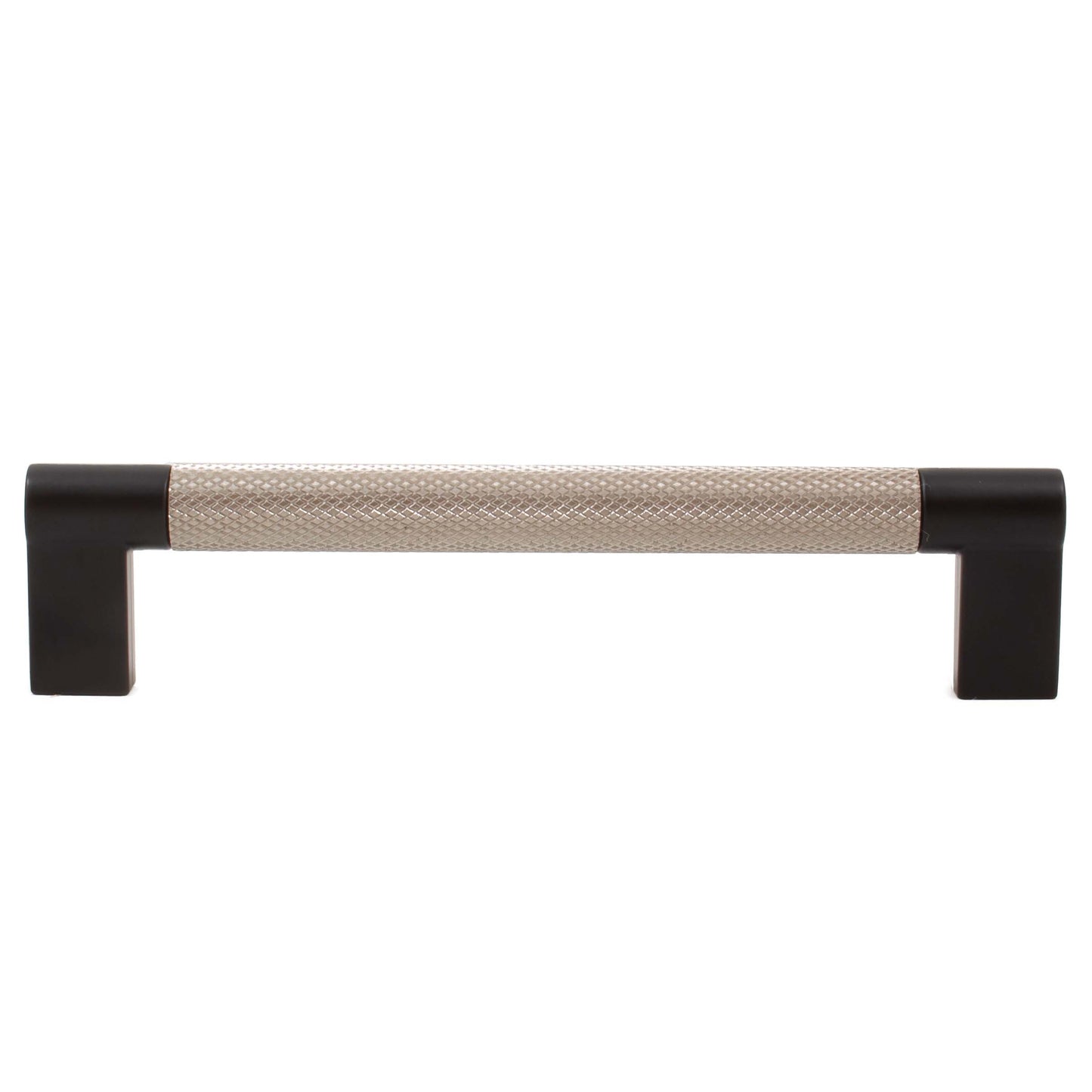 Stone Harbor Hardware Urban Cabinet Pull, 128 Millimeters, Satin Nickel with Matte Black Ends