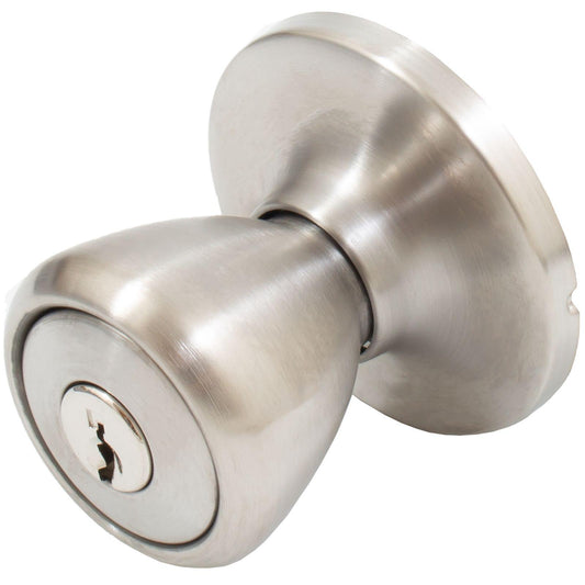 Stone Harbor Hardware Pre-Keyed Entry Work Lock, Entry Latch, SC Keyway, #97887 Key, Satin Stainless Steel