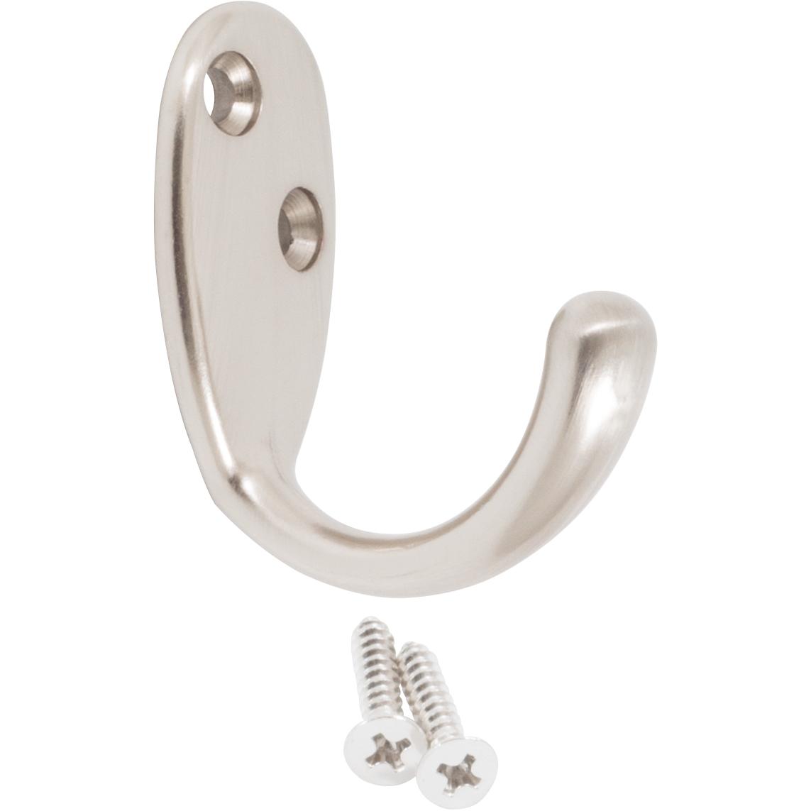 Stone Harbor Hardware Single Robe Hook, 1-15/16" High, 1-5/8" Projection, Satin Nickel
