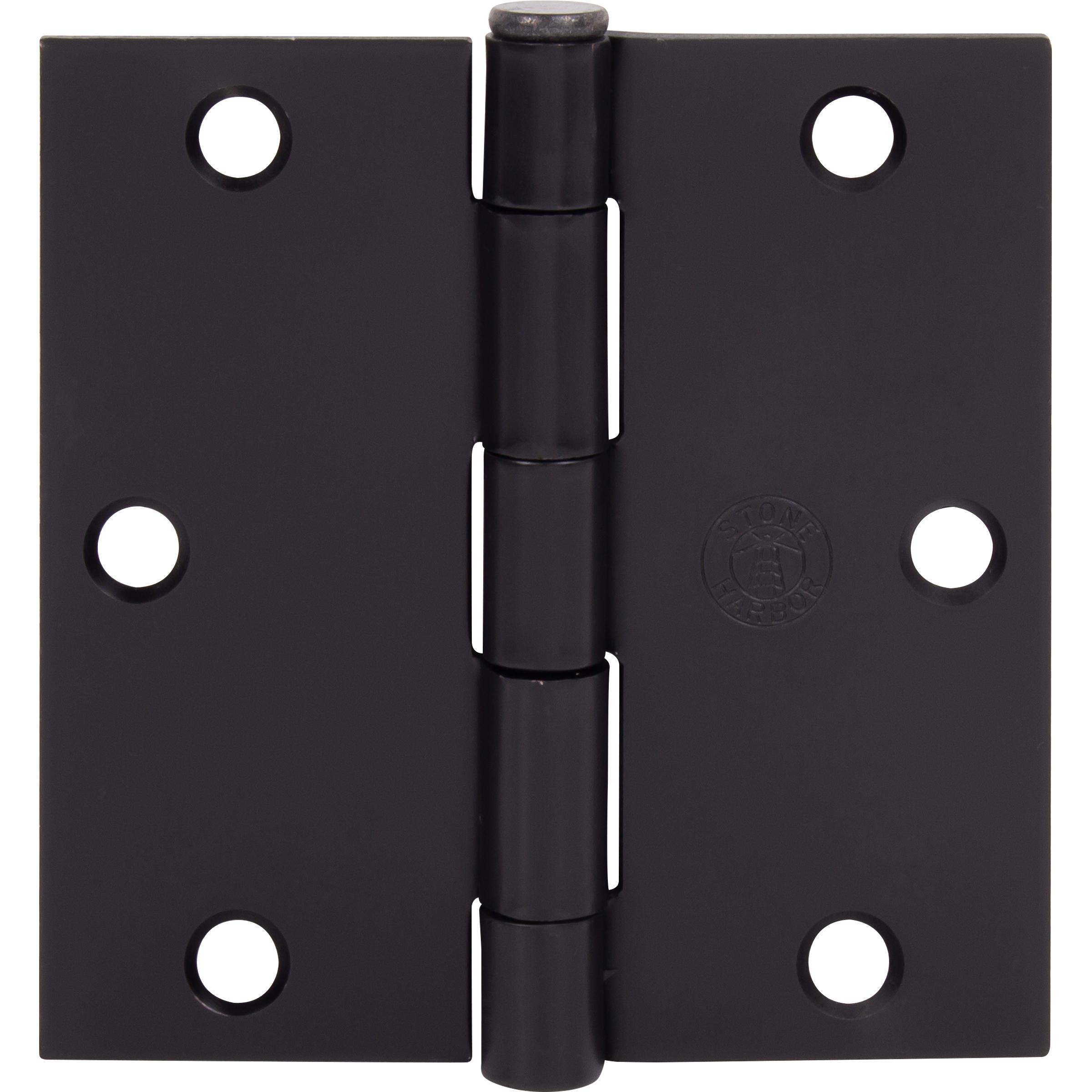 Stone Harbor Hardware 3-1/2" Door Hinges, Square Corner, Oil-Rubbed Bronze, 2-Pack