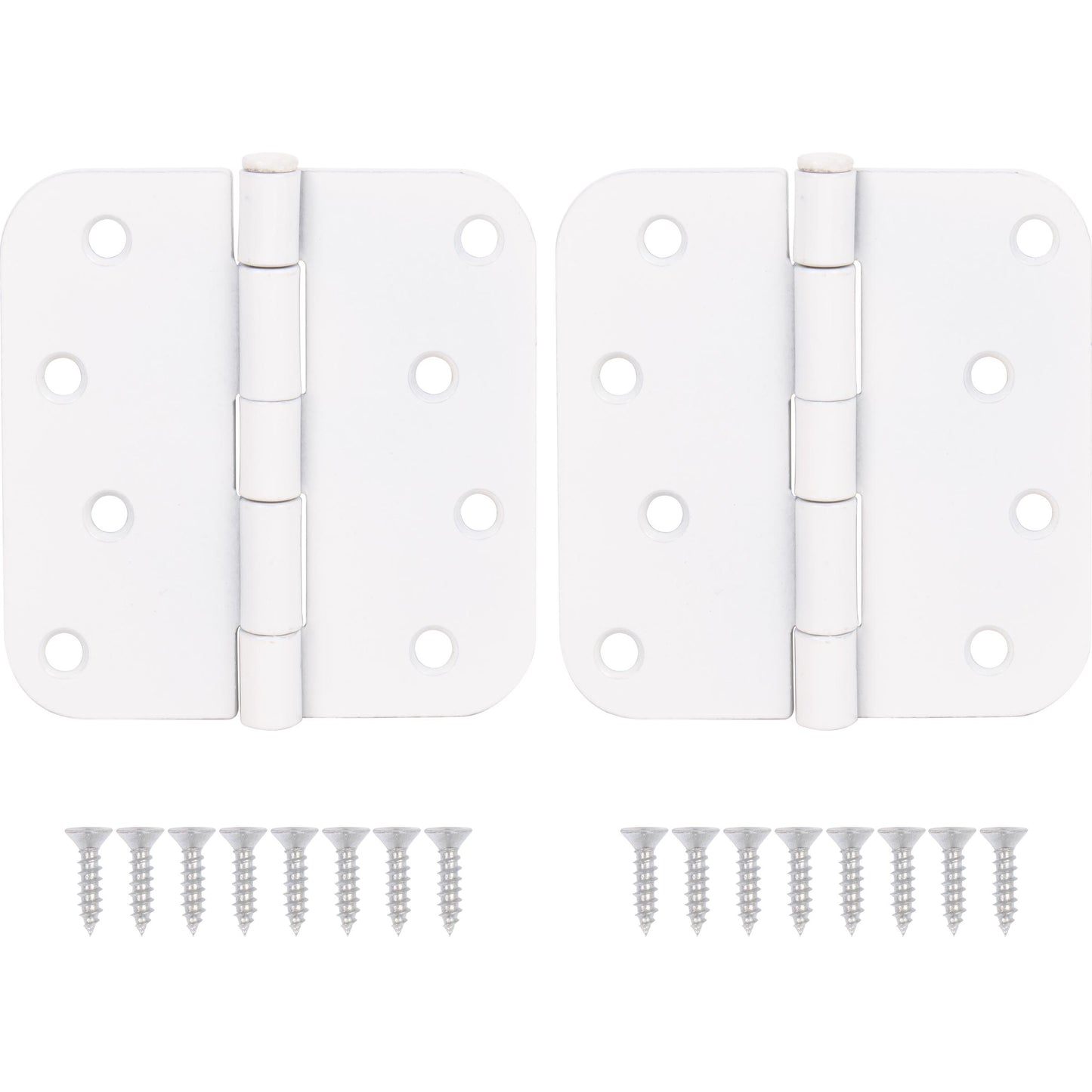Stone Harbor Hardware 4" Door Hinges, 5/8" Radius Corner, White, 2-Pack