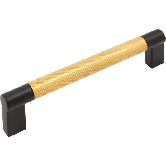 Stone Harbor Hardware Urban Cabinet Pull, 128 Millimeters, Satin Brass with Matte Black Ends