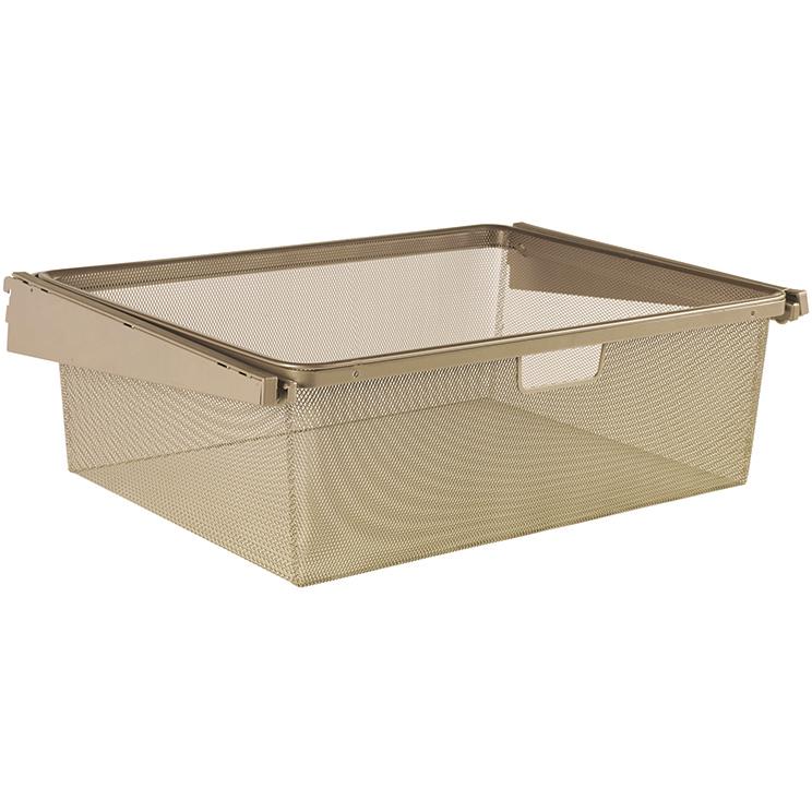 Closet Culture by Knape & Vogt 7.28 in. H x 16.65 in. W x 21.56 Satin Gold, 22 in. Wire Mesh Basket