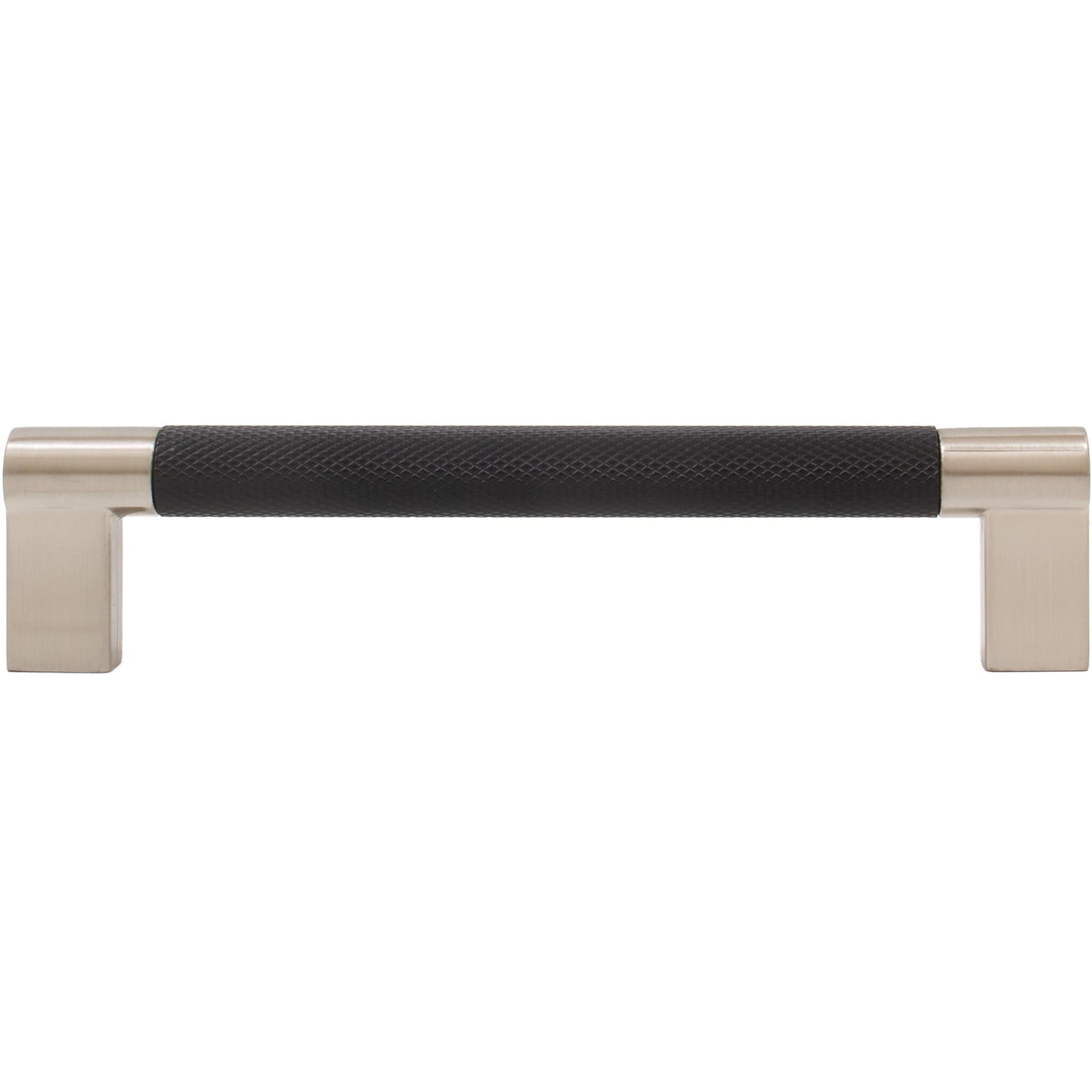 Stone Harbor Hardware Urban Cabinet Pull, 128 Millimeters, Matte Black with Satin Nickel Ends