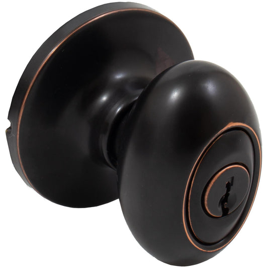 Stone Harbor Hardware Springhill Door Knob, Entry Latch, SC Keyway, Vintage Bronze