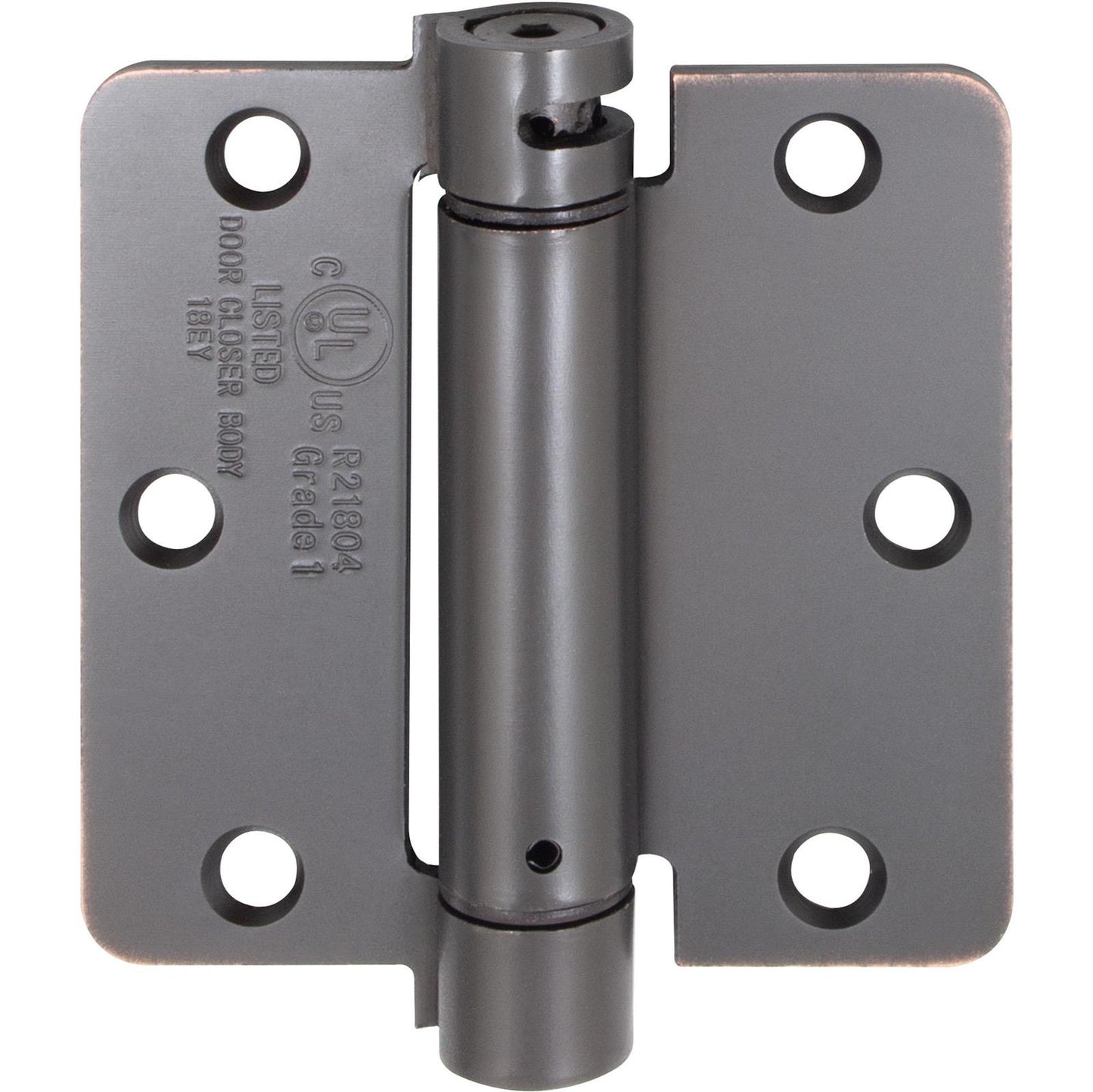 Stone Harbor Hardware Adjustable Spring Hinge, 3-1/2 Inches, 1/4" Radius Corner, Vintage Bronze