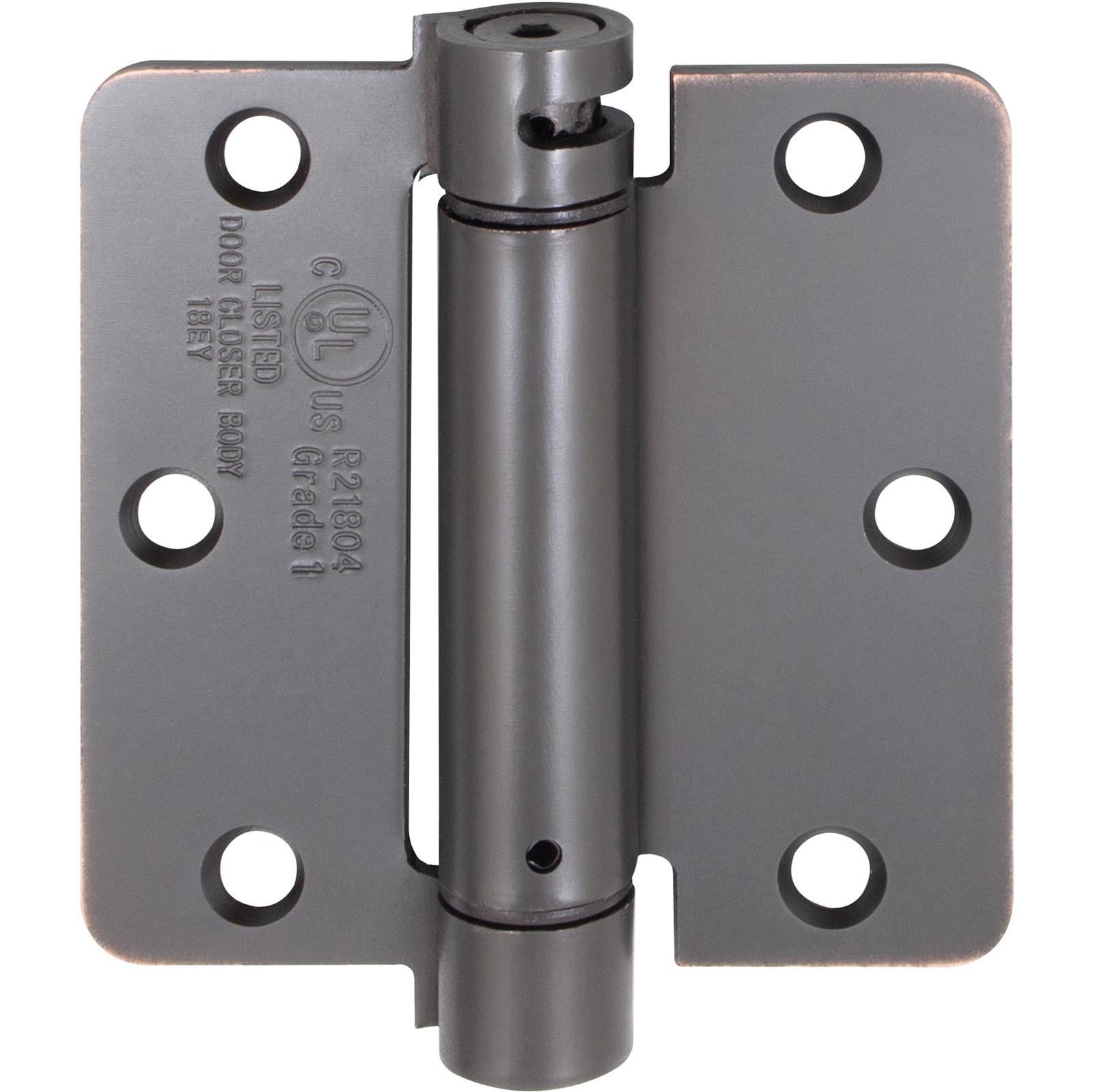 Stone Harbor Hardware Adjustable Spring Hinge, 3-1/2 Inches, 1/4" Radius Corner, Vintage Bronze