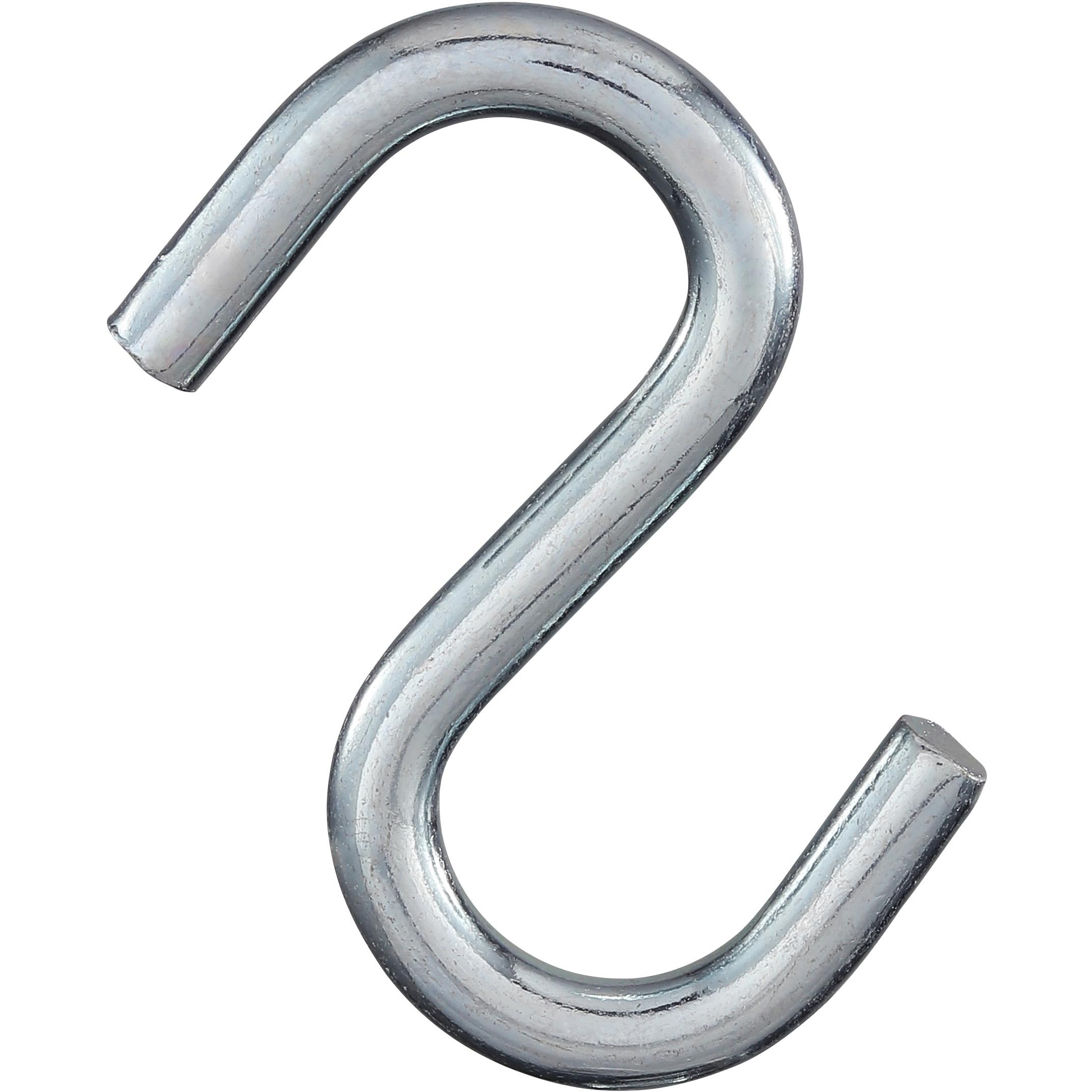 V2076 #120, 5/16" Open S Hook 2/pk - Zinc Plated