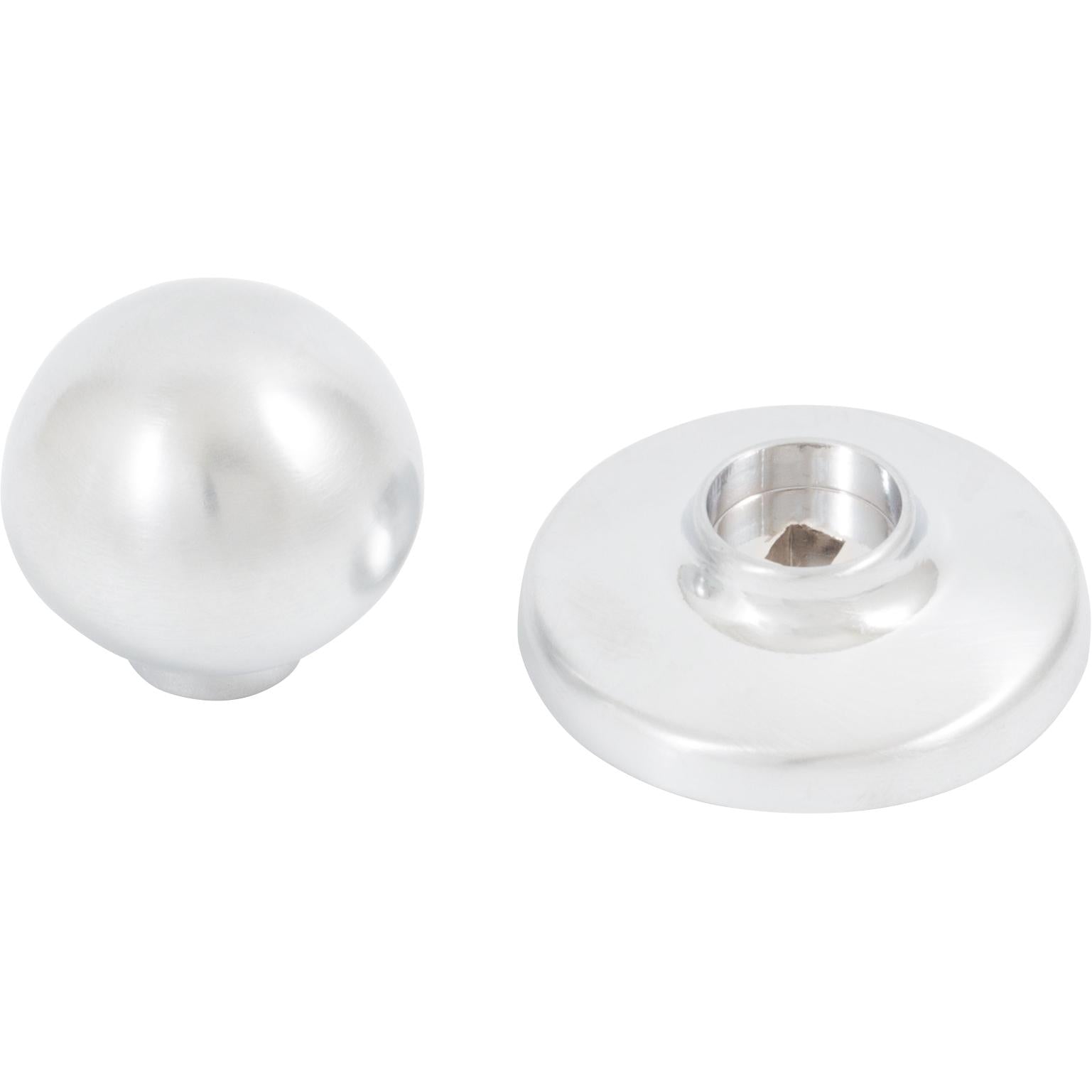 Stone Harbor Hardware Die-Cast Round Bi-Fold Door Knob, 1-1/4 Inches with 1-3/4" Backplate, Satin Chrome