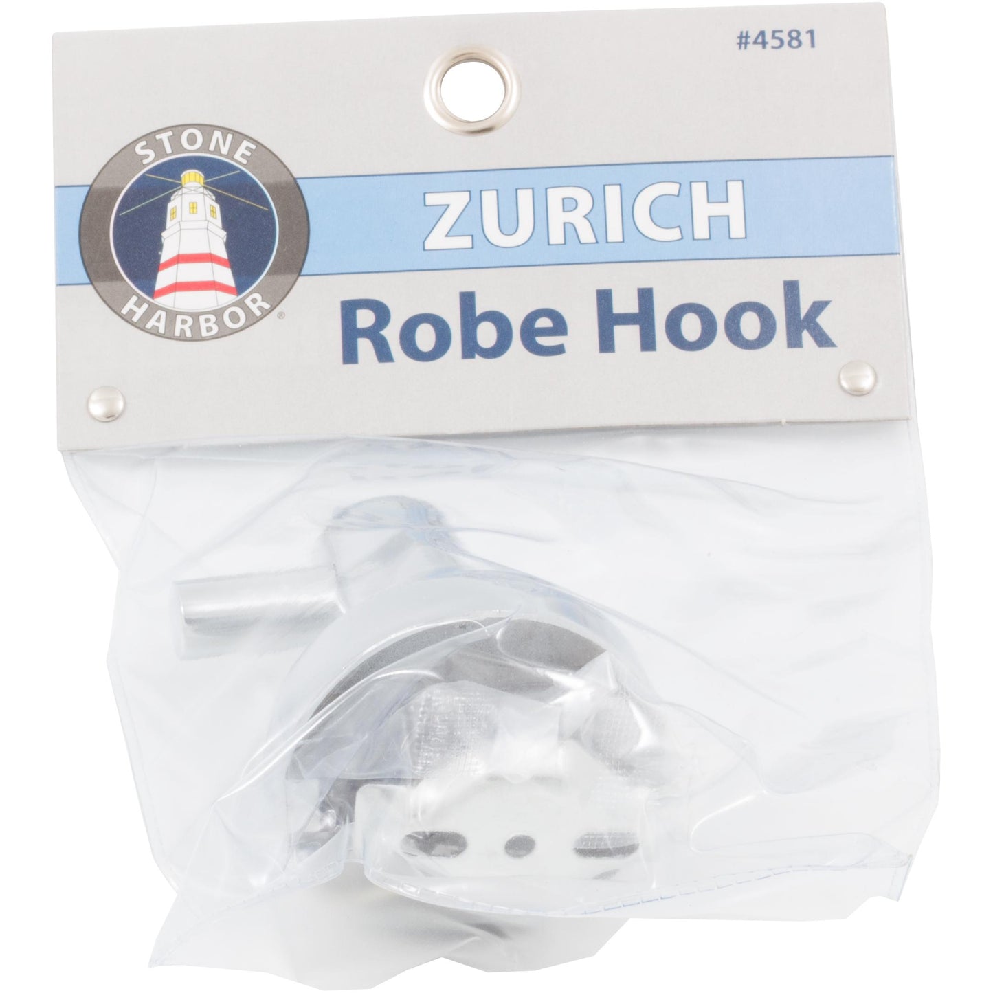 Stone Harbor Hardware Zurich Robe Hook, Polished Chrome