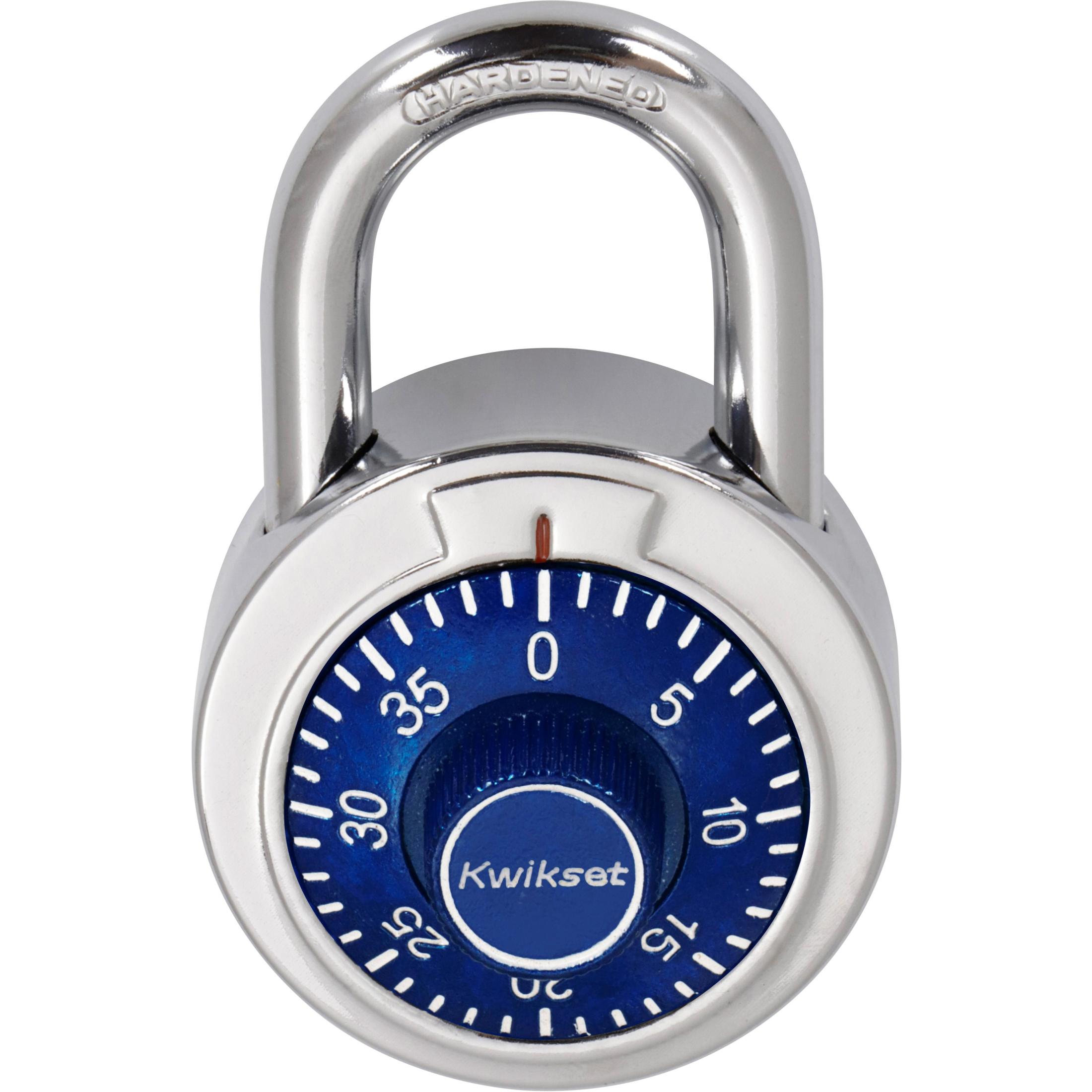 Kwikset 2" Combination Dial Padlock with 13/16" Shackle, Blue