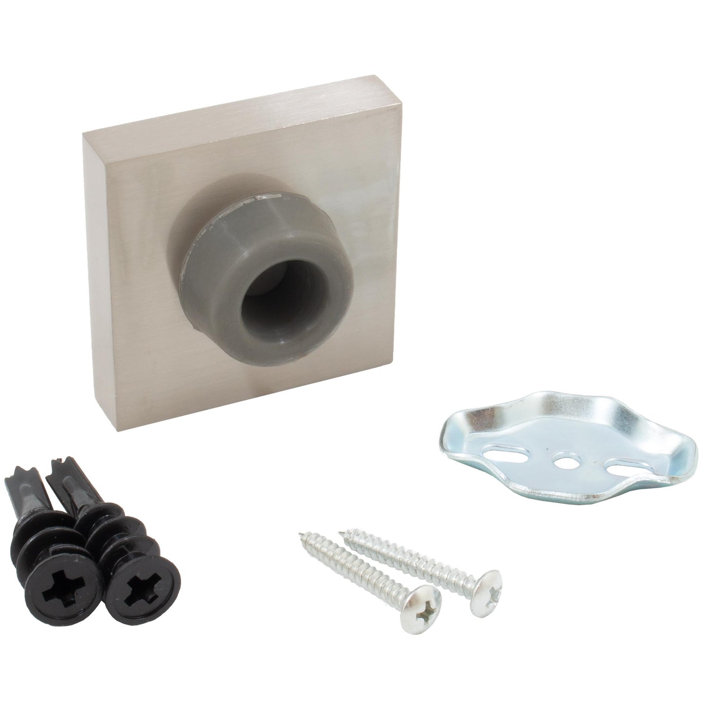 Stone Harbor Hardware Contemporary Square Wall Door Stop, 2-1/4 Inches, Satin Nickel