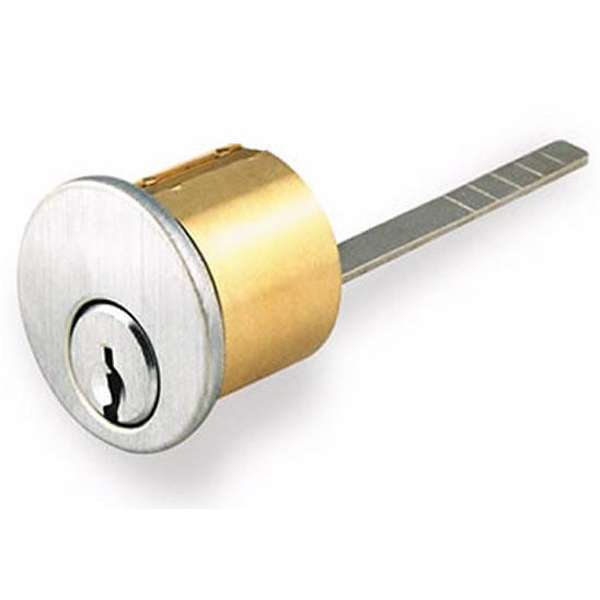 R118G2326DNK-6 1-1/8" Rim Cylinder C123 0 Bitted No Keys- Satin Chrome