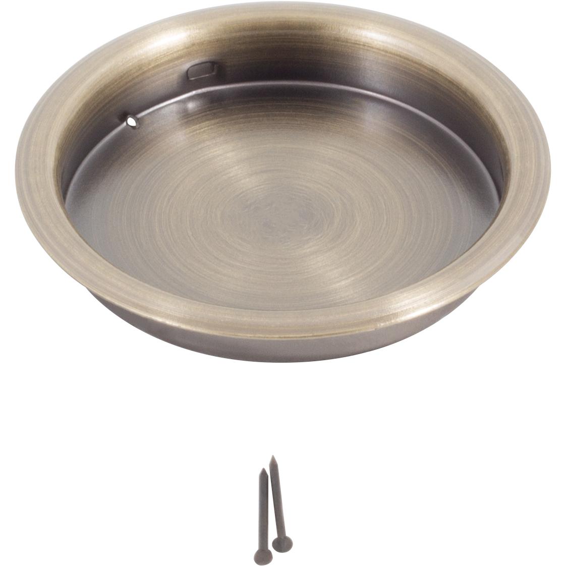 Stone Harbor Hardware Flush Door Pull, 2-1/8 Inches, Antique Brass