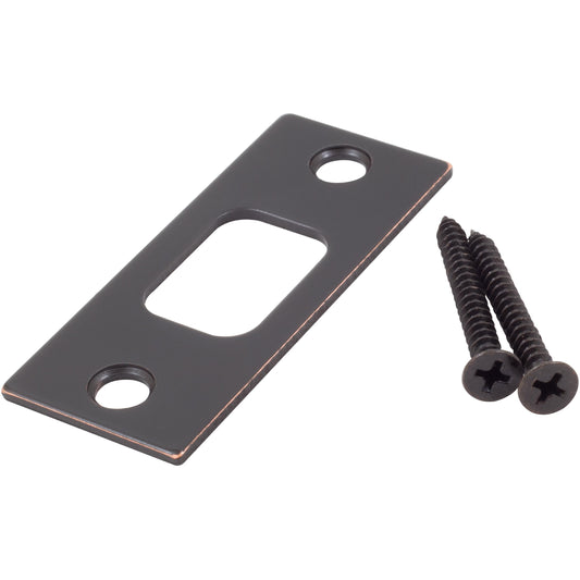 Stone Harbor Hardware Square Corner Deadbolt Strike Plate, 1-1/8" x 2-3/4", 2-1/8" Center-to-Center, Vintage Bronze
