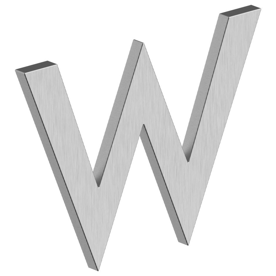 Deltana RNB-WU32D 4" B Series Letter W with Risers - Stainless Steel