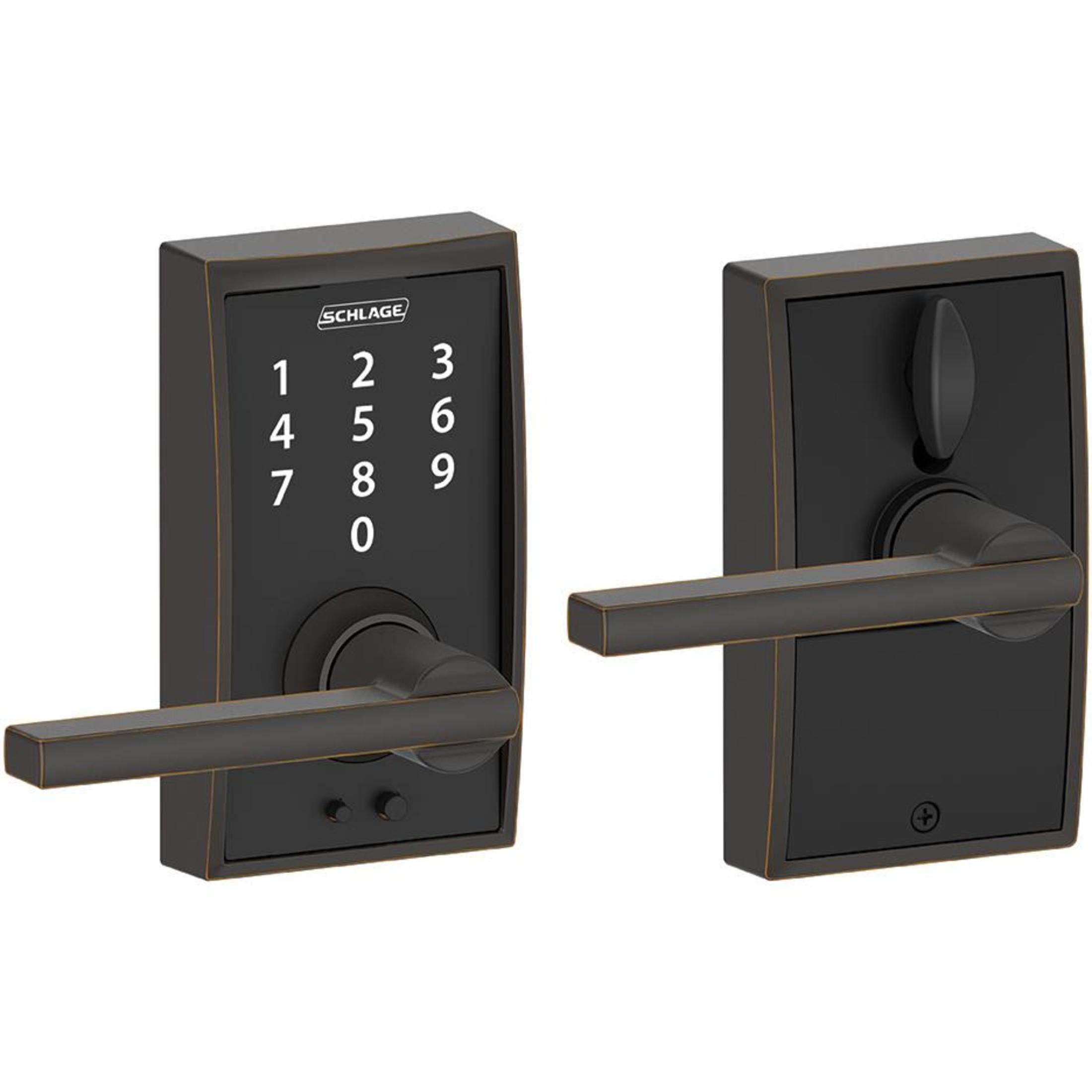 FE695CEN716LAT 16-086 10-027 Latitude / Century Touch Keyless Lever - Aged Bronze