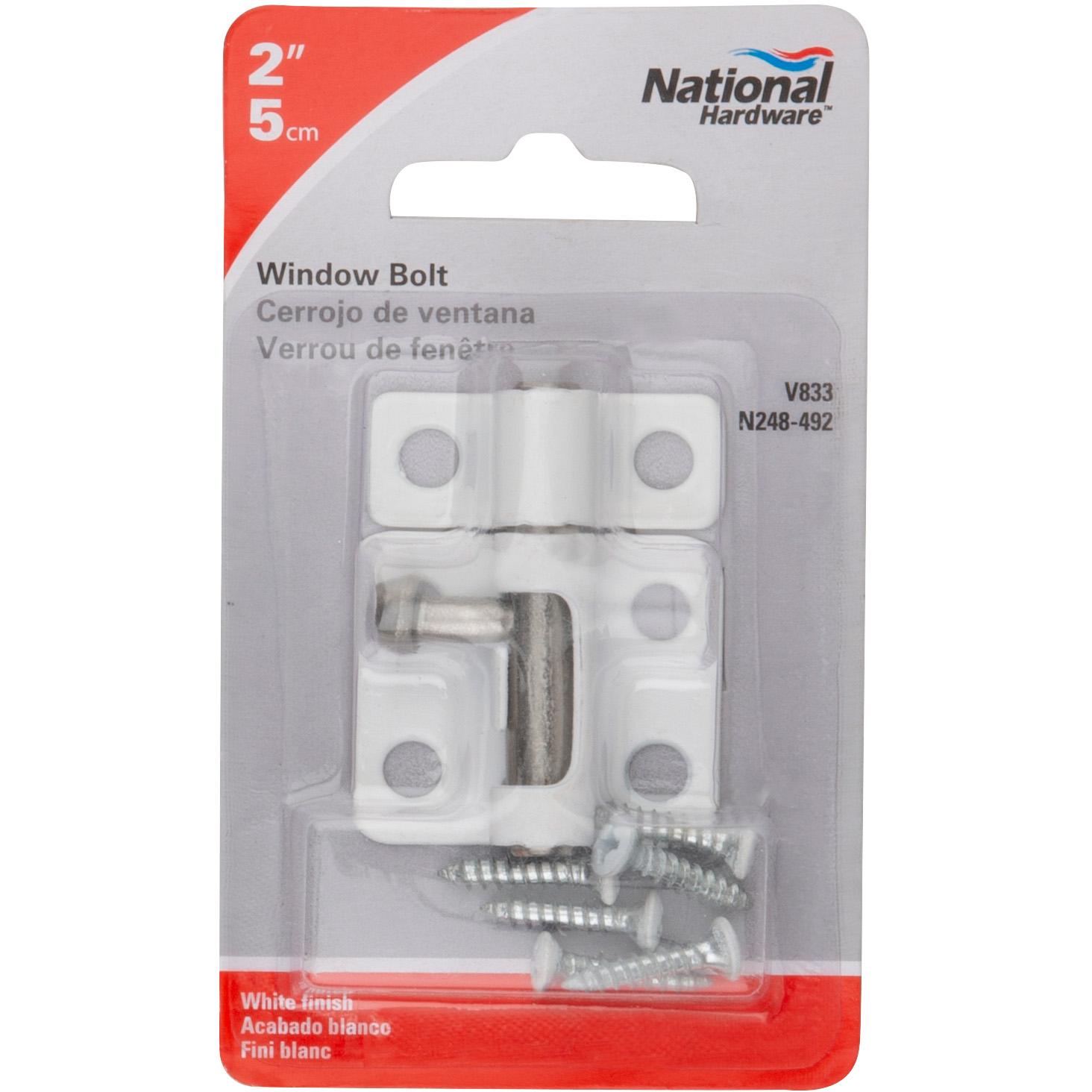 National Hardware - V833 2" Window Bolt - White