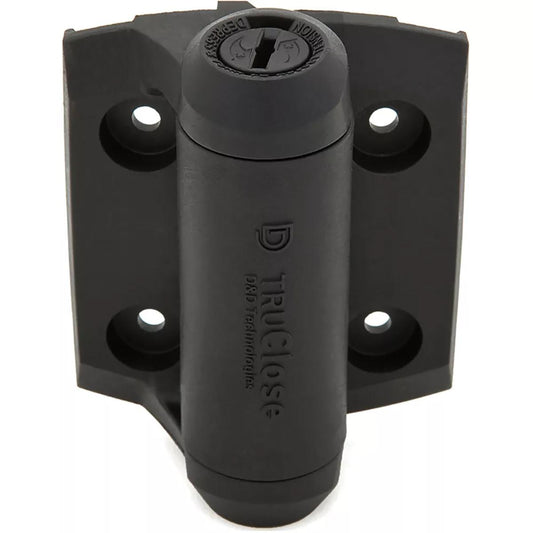 V6212 3-13/16" x 2-1/2" Tru-Close Narrow Spring Hinge for Metal Gates - Black