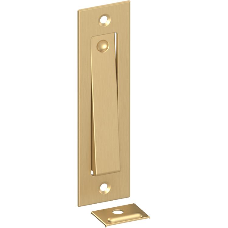 PDB50U4 4-5/8" Pocket Door Jamb Bolt - Satin Brass