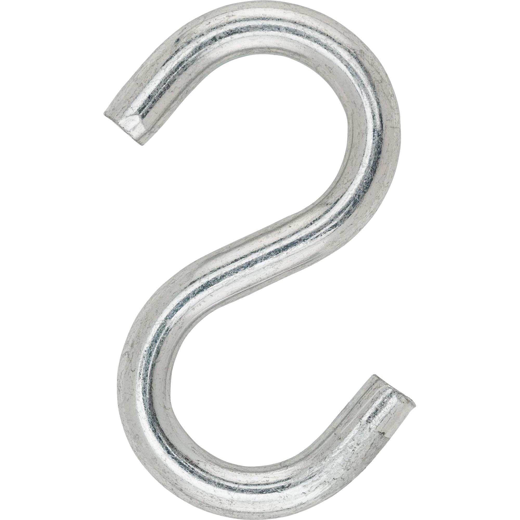 2076BC 3-1/2" Open S Hook 1/pk - Zinc Plated